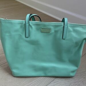 kate spade Mint Green Tote with Gold Logo Plate